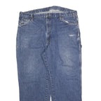DICKIES Mens Jeans Blue Regular Straight Denim Medium W38 L30 Workwear Zip