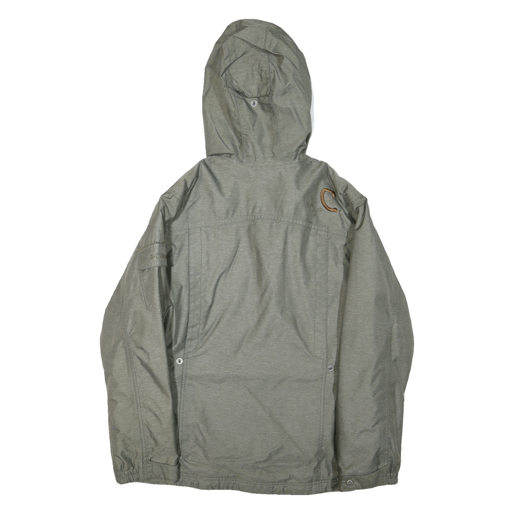 COLUMBIA Womens Green Hooded Jacket M Polyester Blend Outdoor Zip Up Casual