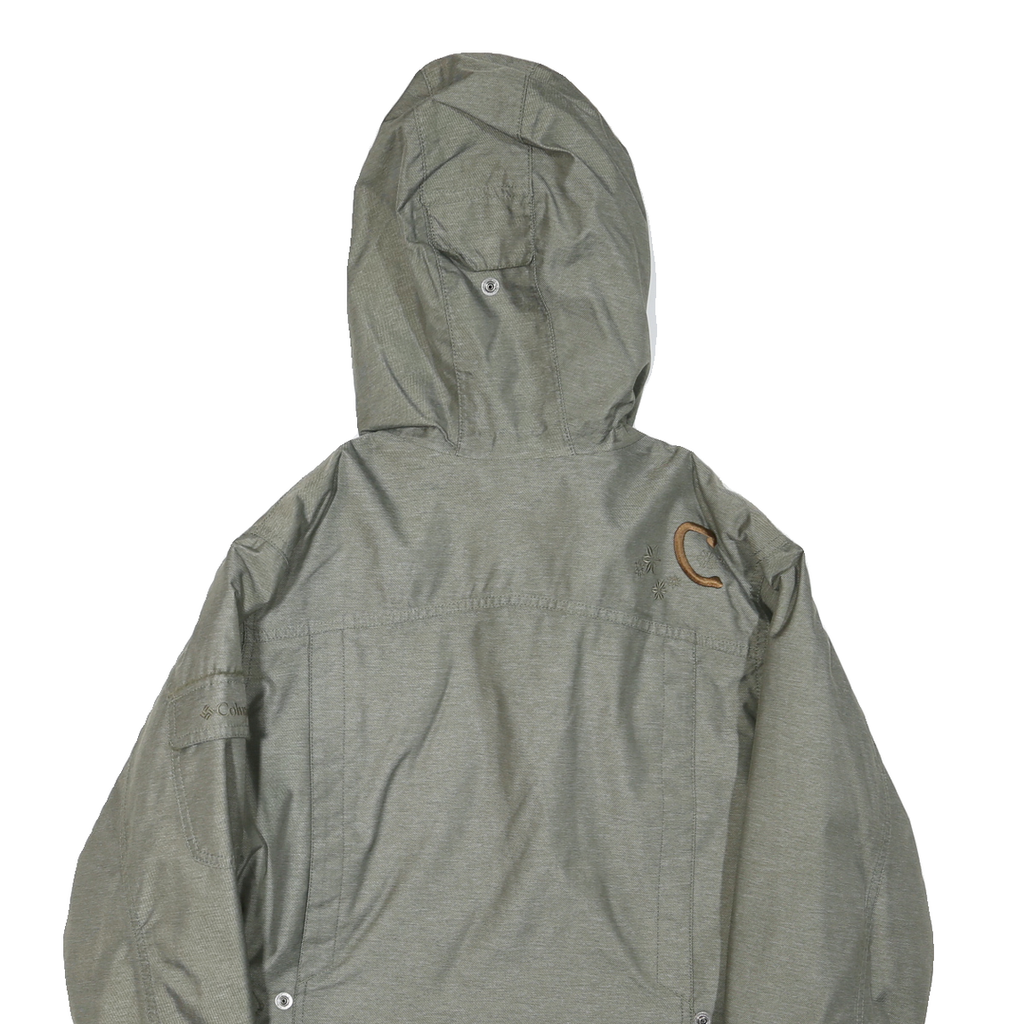 COLUMBIA Womens Green Hooded Jacket M Polyester Blend Outdoor Zip Up Casual