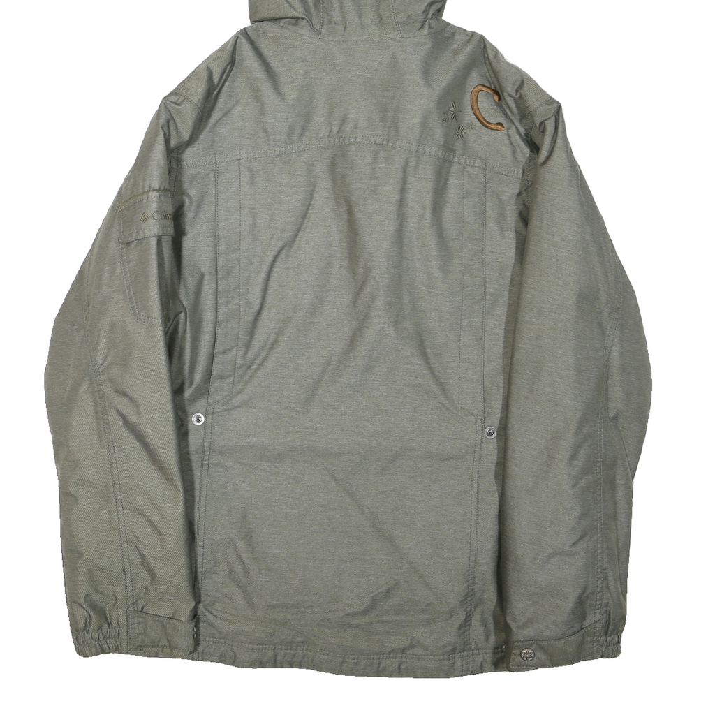 COLUMBIA Womens Green Hooded Jacket M Polyester Blend Outdoor Zip Up Casual