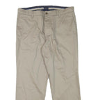 DOCKERS Mens Regular Beige Cotton Blend Trousers W36 L29 Classic Zip Closure