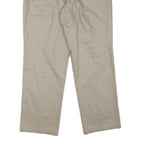 DOCKERS Mens Regular Beige Cotton Blend Trousers W36 L29 Classic Zip Closure
