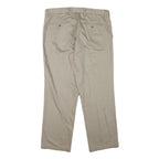 DOCKERS Mens Regular Beige Cotton Blend Trousers W36 L29 Classic Zip Closure