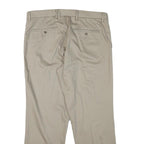 DOCKERS Mens Regular Beige Cotton Blend Trousers W36 L29 Classic Zip Closure