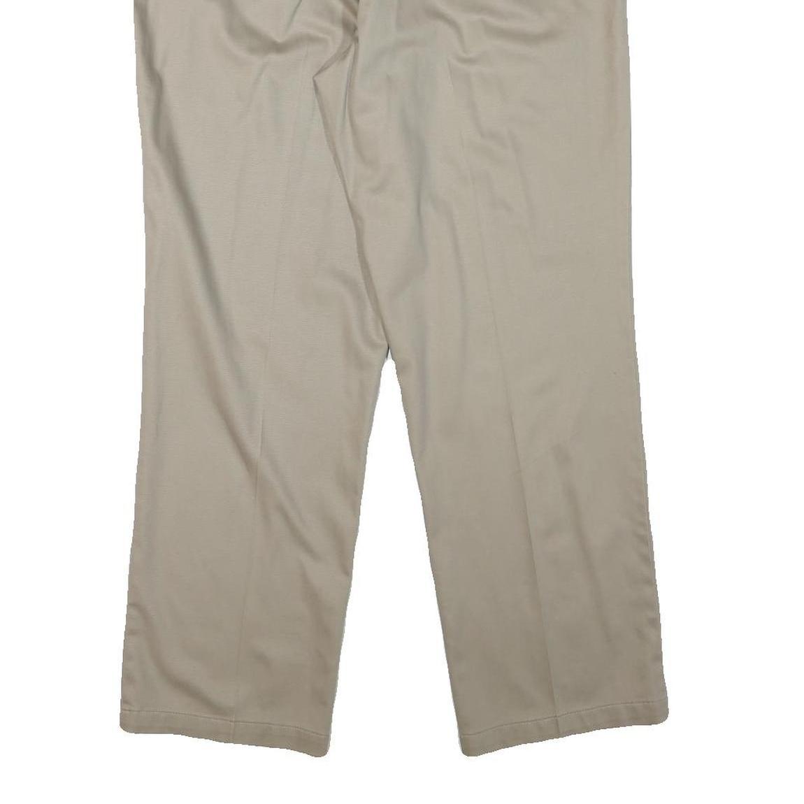 DOCKERS Mens Regular Beige Cotton Blend Trousers W36 L29 Classic Zip Closure