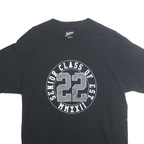 JOSTONS Mens Black Senior Class Of 22 Graphic T-Shirt L Short Sleeve Crew Neck