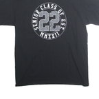 JOSTONS Mens Black Senior Class Of 22 Graphic T-Shirt L Short Sleeve Crew Neck