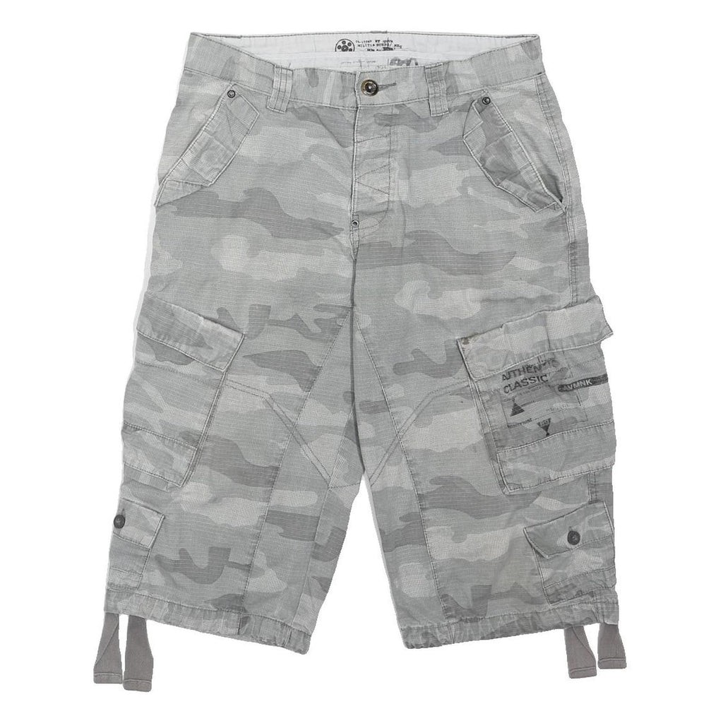 MILITIA SURPS Mens Shorts Grey Camouflage Cargo M W32 Authentic Classic
