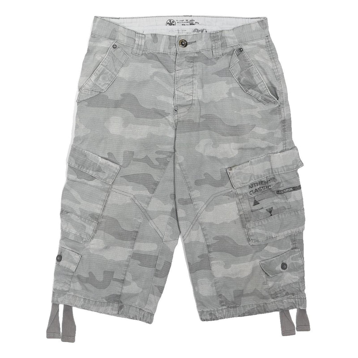 MILITIA SURPS Mens Shorts Grey Camouflage Cargo M W32 Authentic Classic