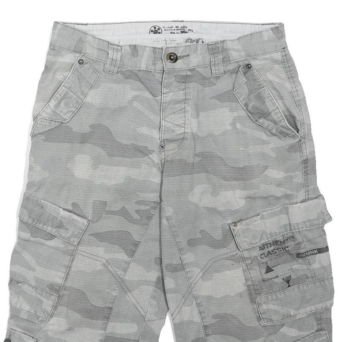 MILITIA SURPS Mens Shorts Grey Camouflage Cargo M W32 Authentic Classic