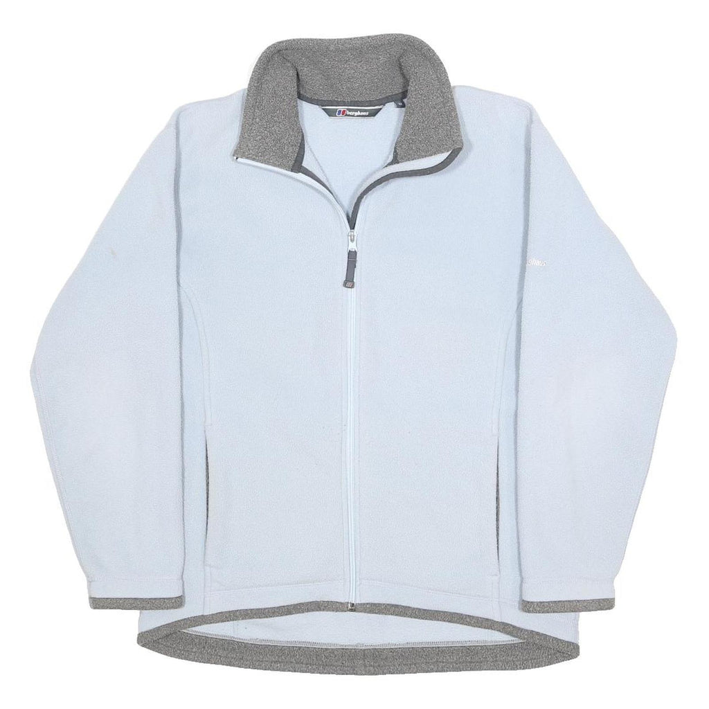 BERGHAUS Womens Blue & Grey Fleece Jacket UK 14 Polyester Zip Up Outdoor