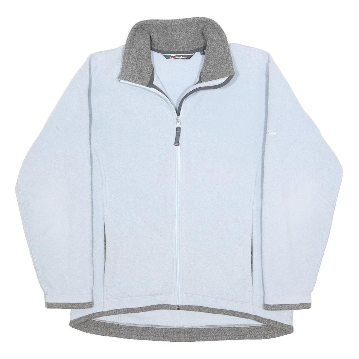 BERGHAUS Womens Blue & Grey Fleece Jacket UK 14 Polyester Zip Up Outdoor
