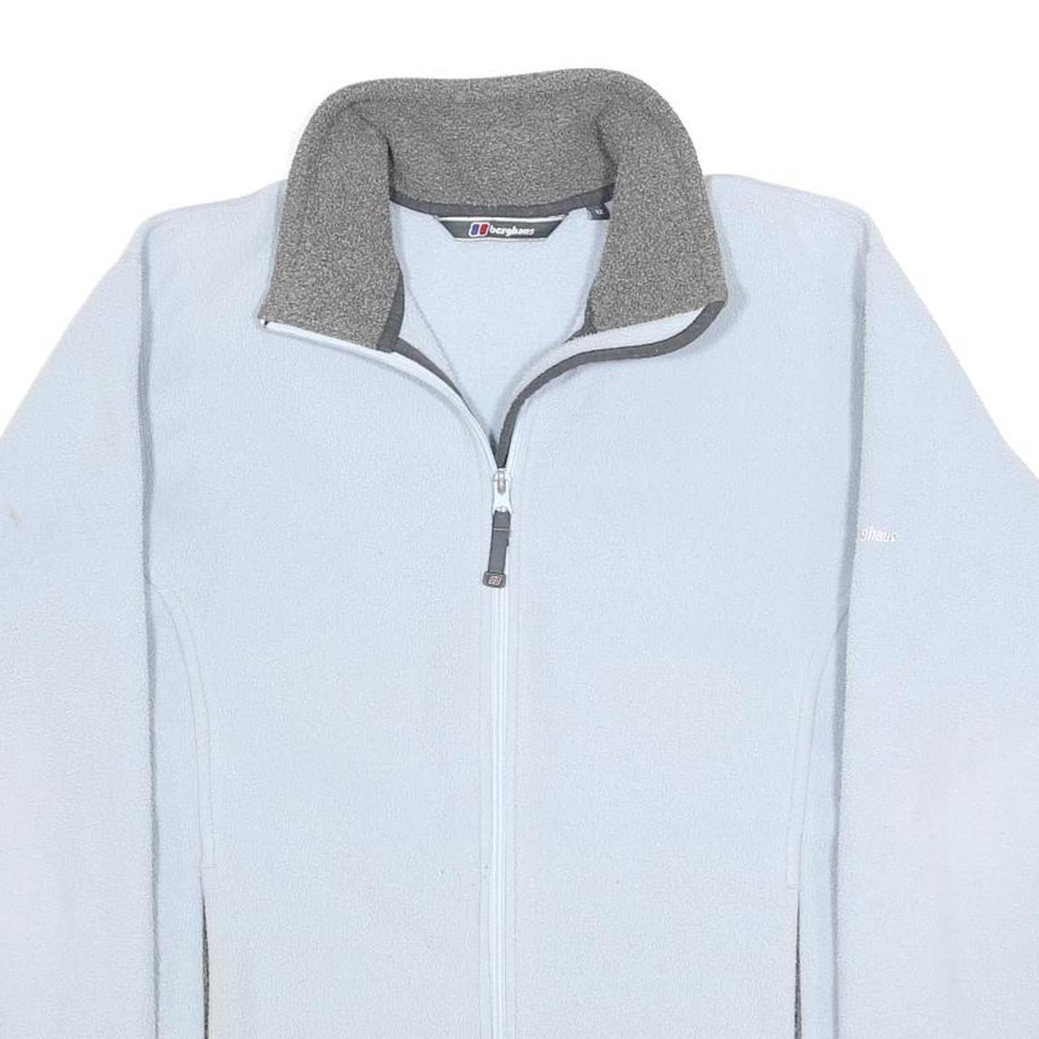 BERGHAUS Womens Blue & Grey Fleece Jacket UK 14 Polyester Zip Up Outdoor