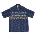 MORRO BAY Mens Hawaiian Shirt Blue Floral M
