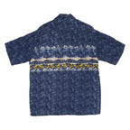 MORRO BAY Mens Hawaiian Shirt Blue Floral M