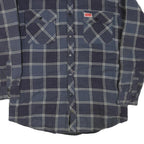 BUCKEYE Mens Blue Check Shirt M Cotton Blend Casual Workwear Button Pocket