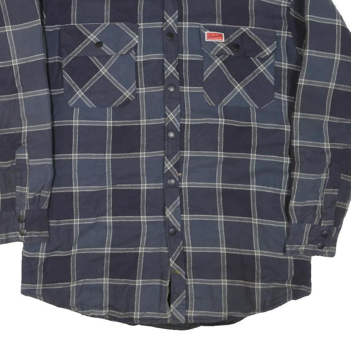 BUCKEYE Mens Blue Check Shirt M Cotton Blend Casual Workwear Button Pocket