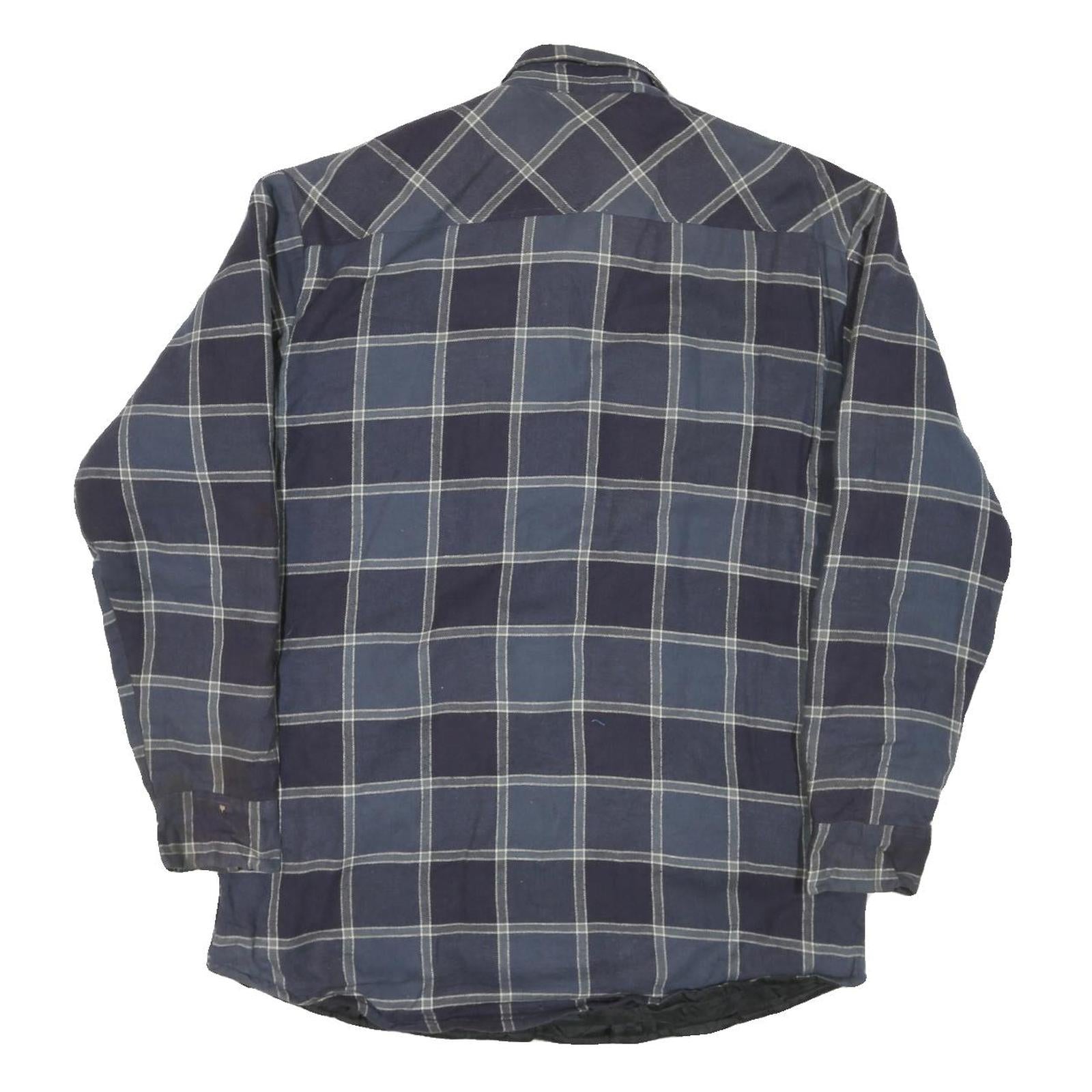 BUCKEYE Mens Blue Check Shirt M Cotton Blend Casual Workwear Button Pocket