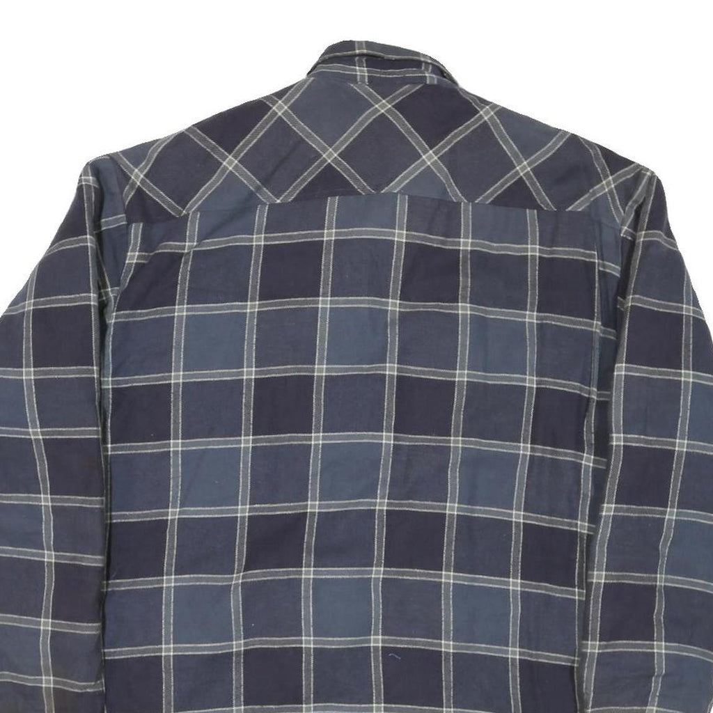 BUCKEYE Mens Blue Check Shirt M Cotton Blend Casual Workwear Button Pocket