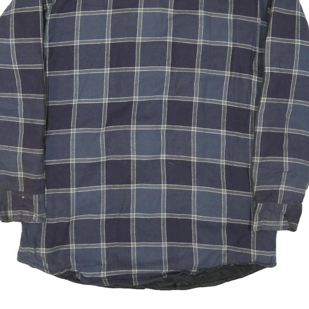 BUCKEYE Mens Blue Check Shirt M Cotton Blend Casual Workwear Button Pocket