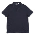 CALVIN KLEIN Mens Navy Short Sleeve Plain Polo Shirt M Cotton Blend Casual