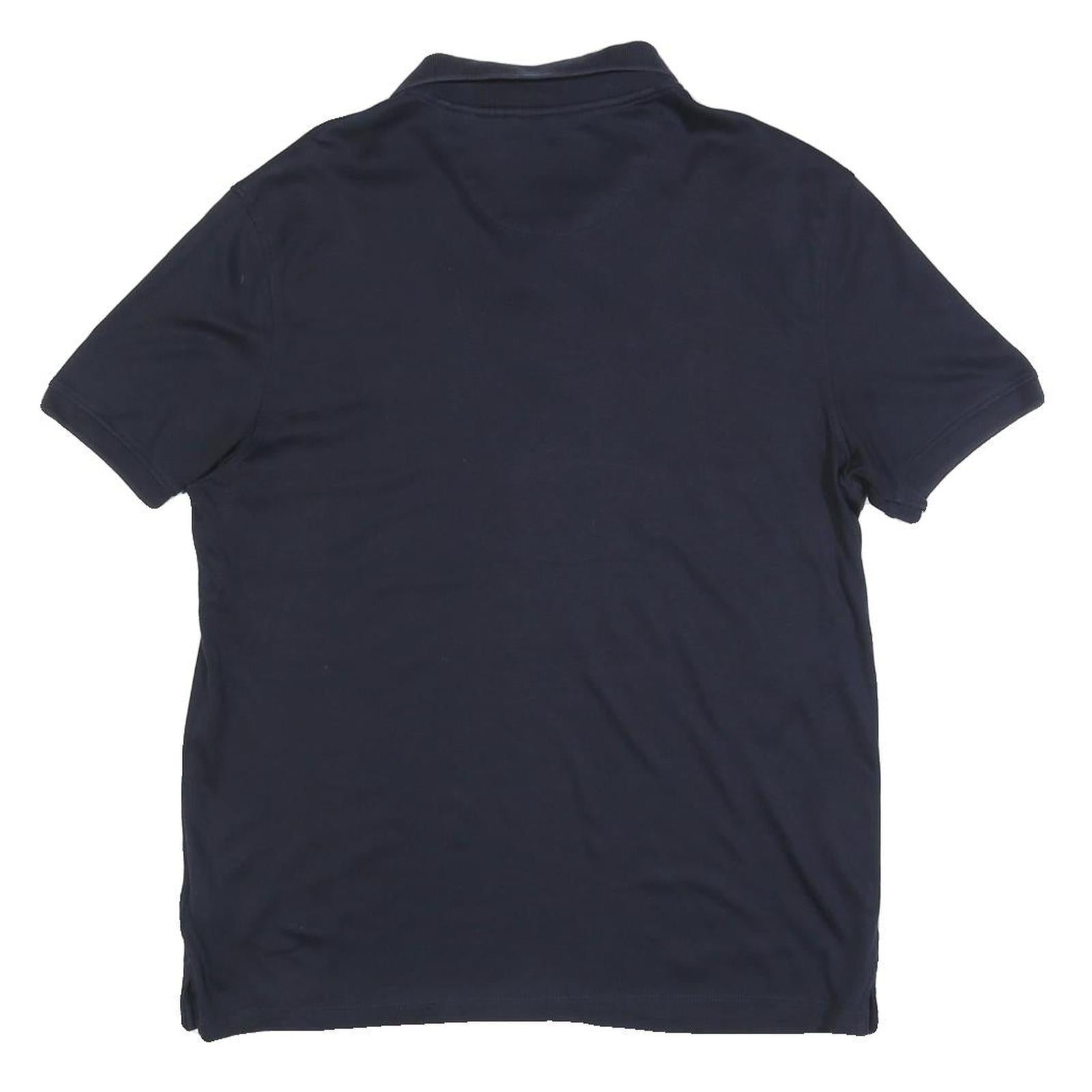 CALVIN KLEIN Mens Navy Short Sleeve Plain Polo Shirt M Cotton Blend Casual