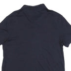 CALVIN KLEIN Mens Navy Short Sleeve Plain Polo Shirt M Cotton Blend Casual