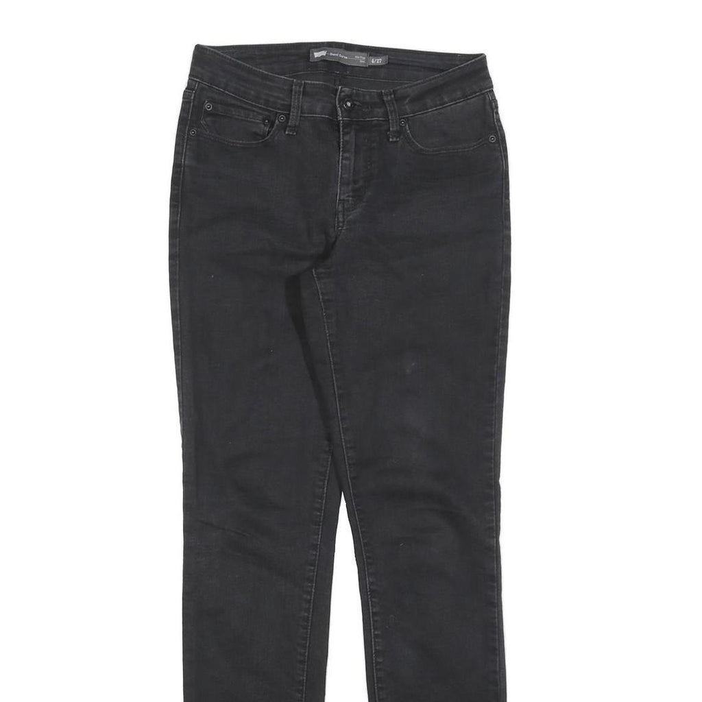 LEVI'S Womens Jeans Black Slim Skinny Denim Raw W27 L34 Stylish Comfort