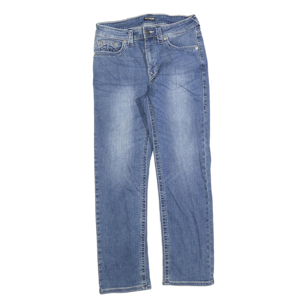 TRUE RELIGION Womens Slim Light Blue Denim Jeans W28 L26 Zip Closure Stylish