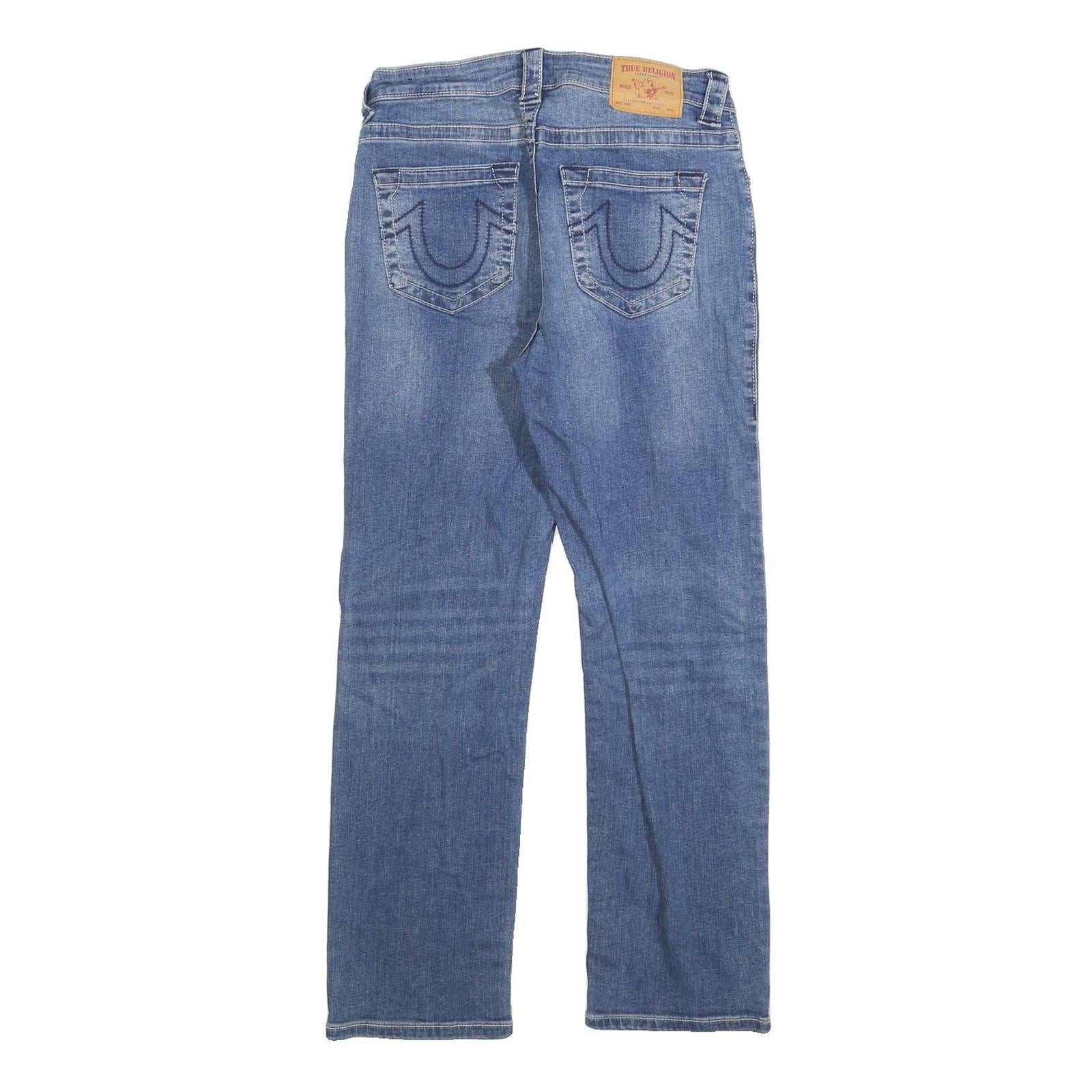 TRUE RELIGION Womens Slim Light Blue Denim Jeans W28 L26 Zip Closure Stylish