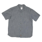 DICKIES Mens Grey Workwear Cotton Blend Shirt XL Casual Button-Up