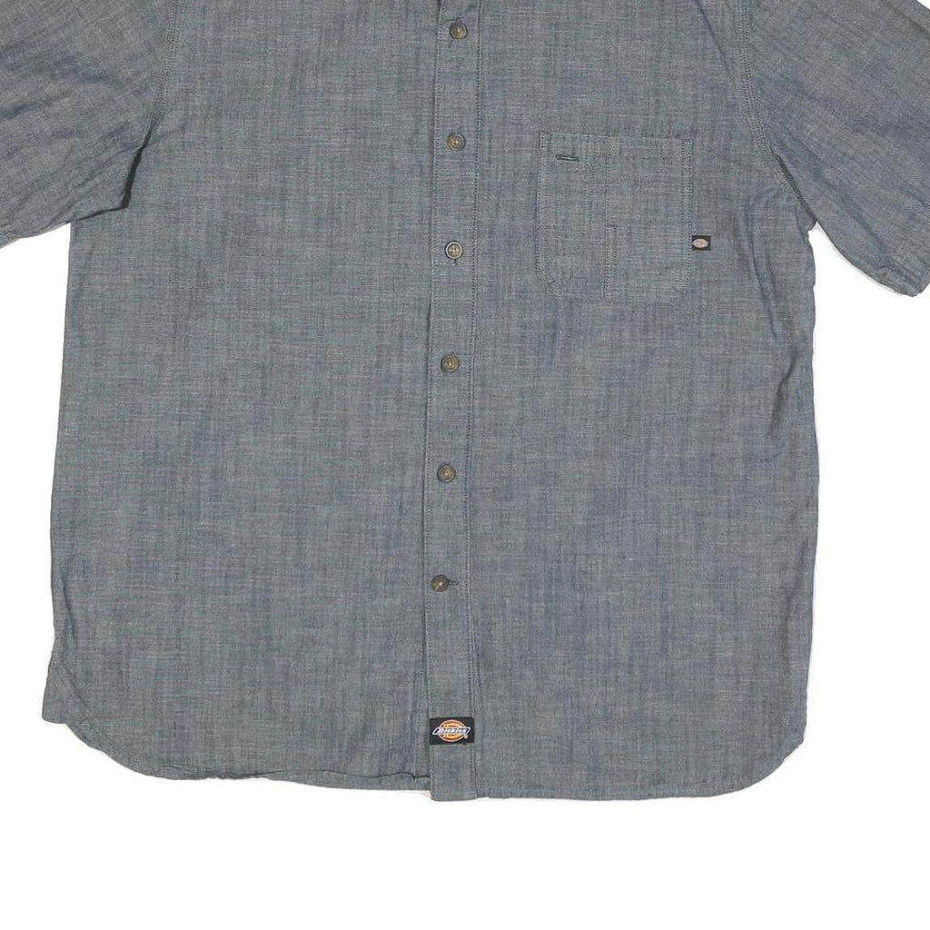 DICKIES Mens Grey Workwear Cotton Blend Shirt XL Casual Button-Up