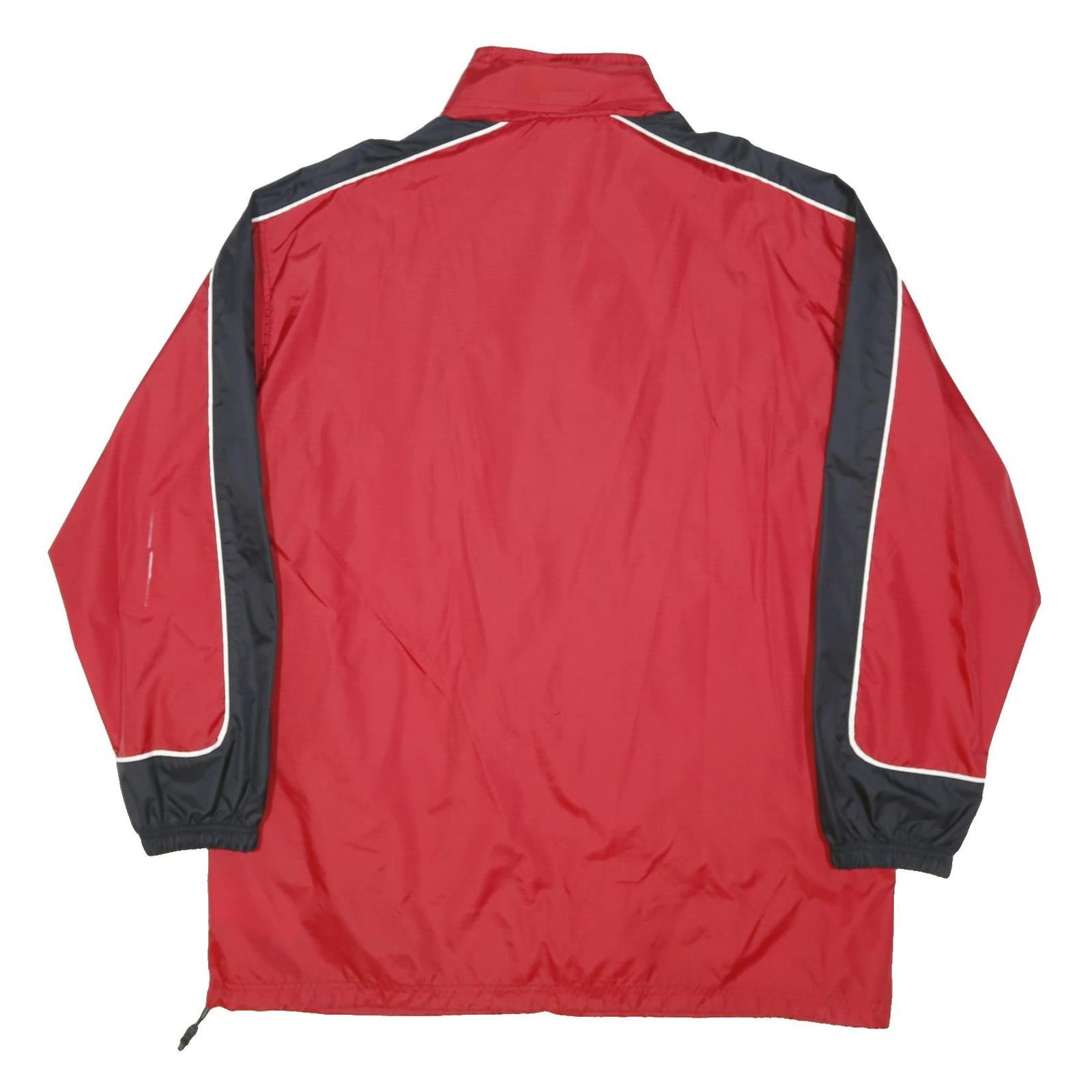 NIKE Mens Red & Black Athletic Zip Jacket XL Polyester Blend Plain Lightweight