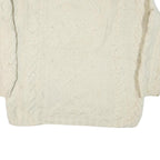 NUEVO AMERICANA Womens Cream Wool Patterned Roll Neck Chunky Knit Jumper L Cable