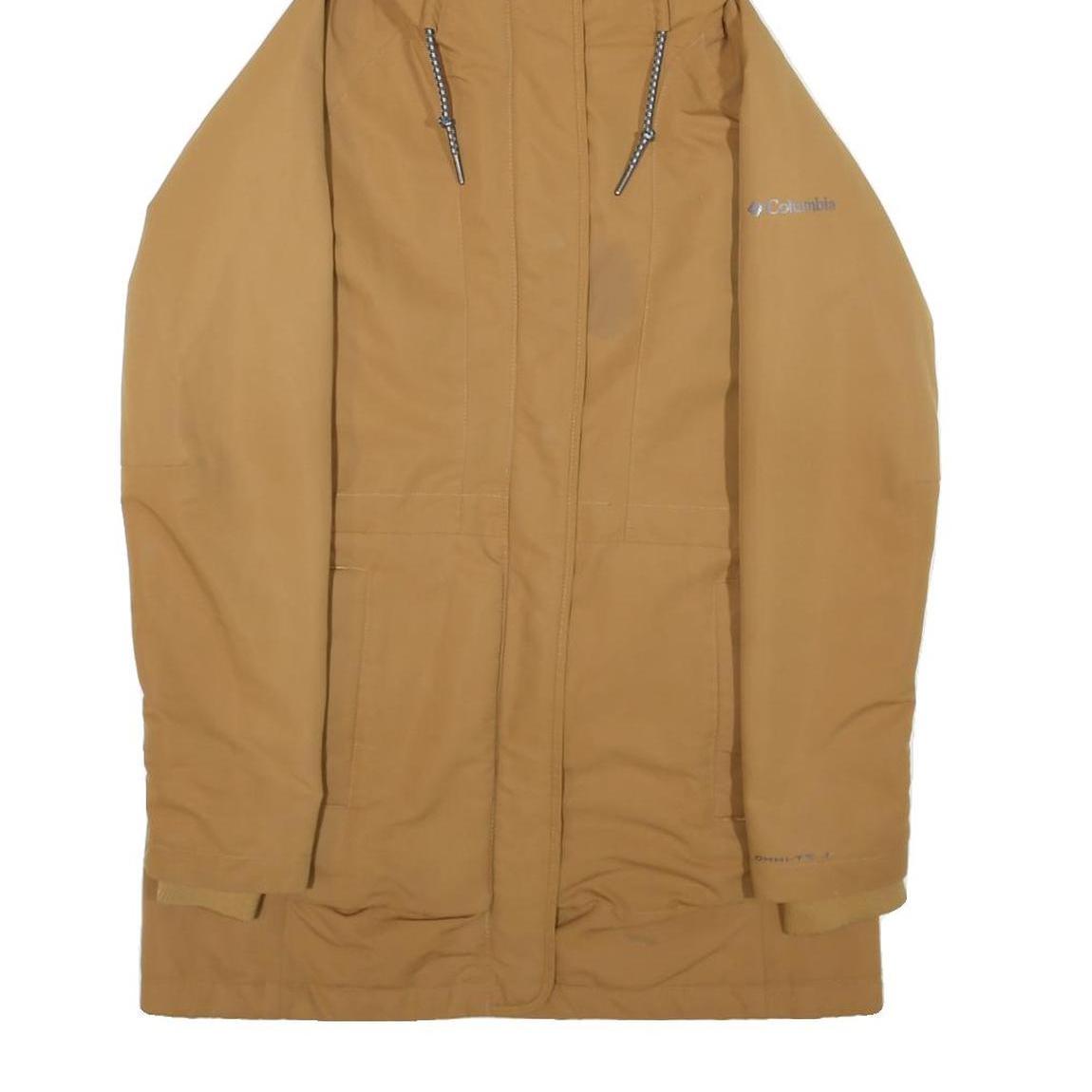 COLUMBIA Womens Brown Outdoor Jacket S Polyester Blend Woven Plain Zip Hooded