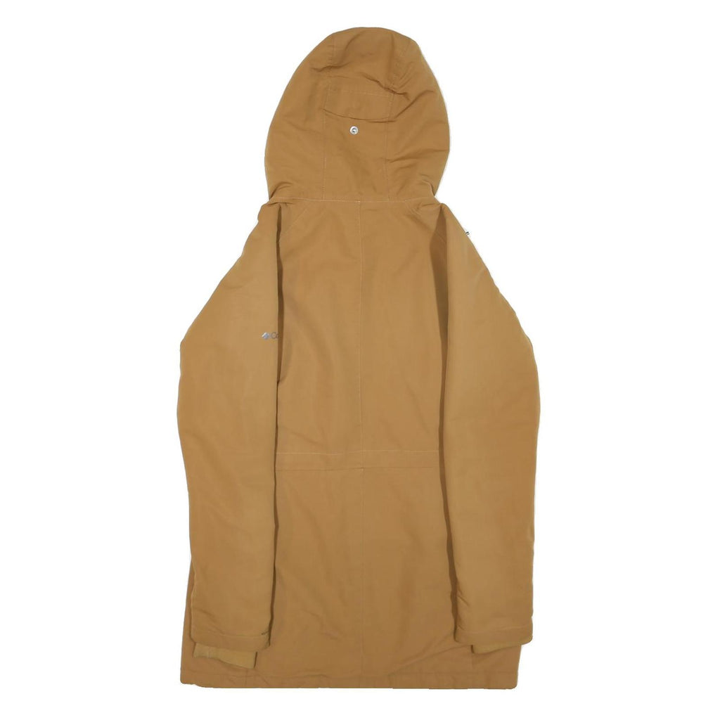 COLUMBIA Womens Brown Outdoor Jacket S Polyester Blend Woven Plain Zip Hooded