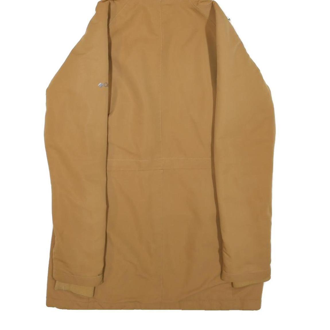 COLUMBIA Womens Brown Outdoor Jacket S Polyester Blend Woven Plain Zip Hooded