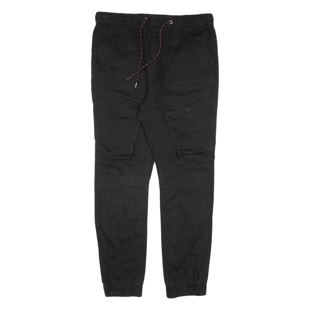 YES OR NO Cargo Womens Trousers Black Slim Skinny W32 L27