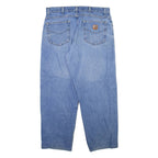 CARHARTT Mens Jeans Blue Regular Tapered Stone Wash W34 L28
