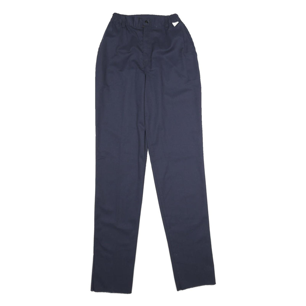 DICKIES Womens Navy Regular Straight Trousers Polyester Blend Zip W22 L38