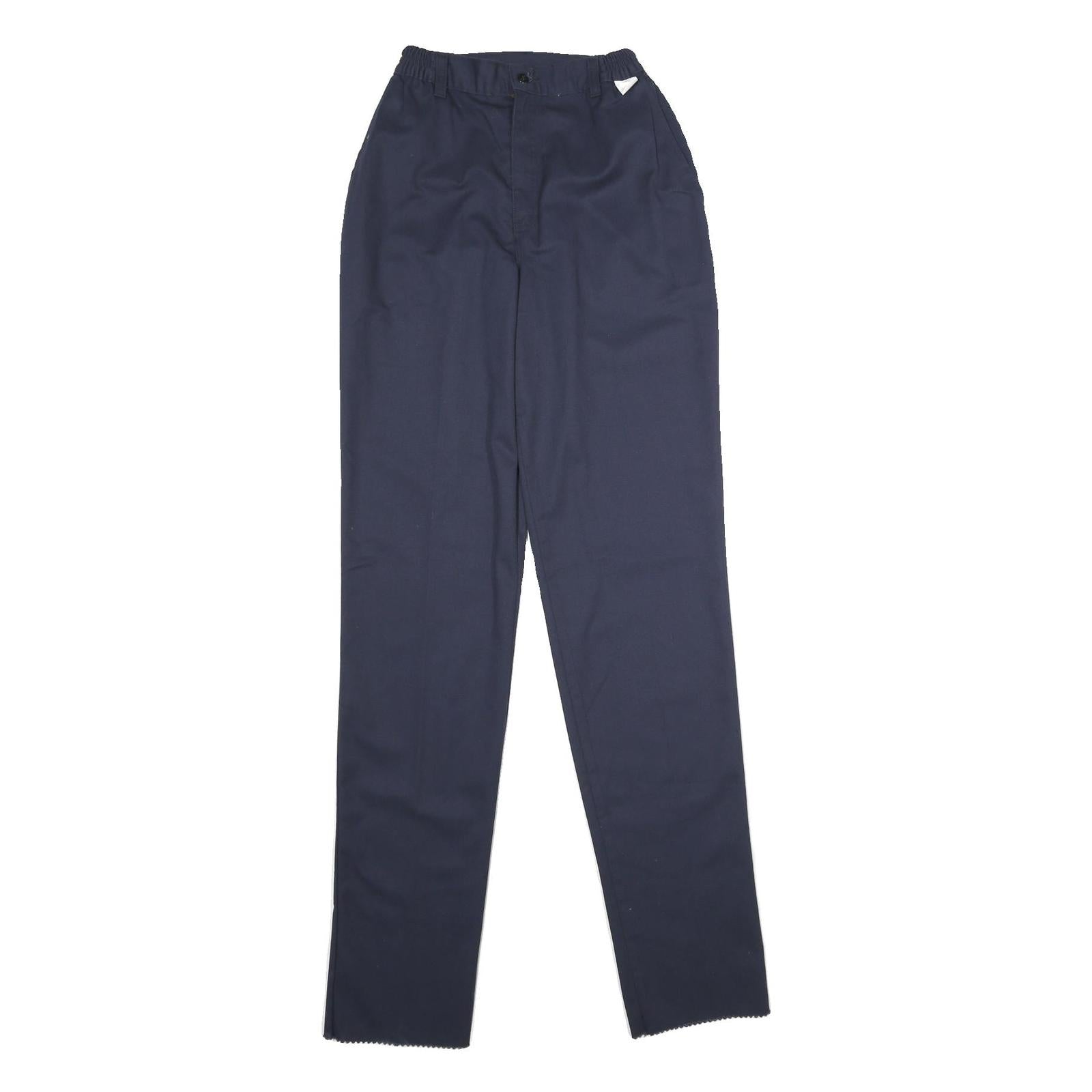 DICKIES Womens Navy Regular Straight Trousers Polyester Blend Zip W22 L38