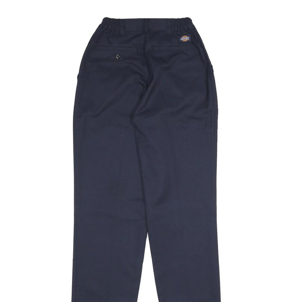 DICKIES Womens Navy Regular Straight Trousers Polyester Blend Zip W22 L38