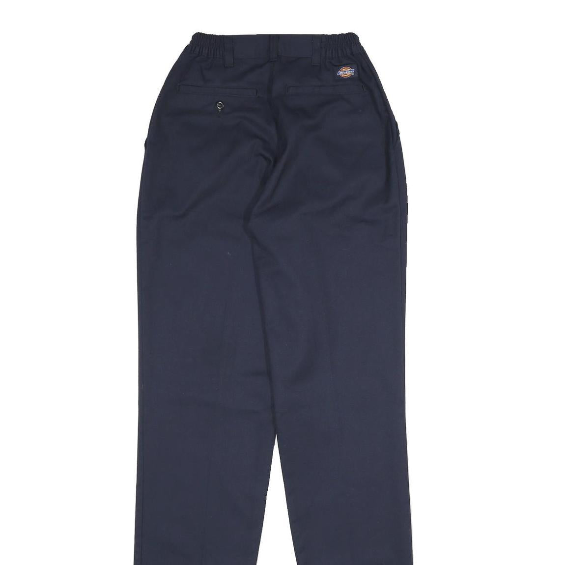 DICKIES Womens Navy Regular Straight Trousers Polyester Blend Zip W22 L38