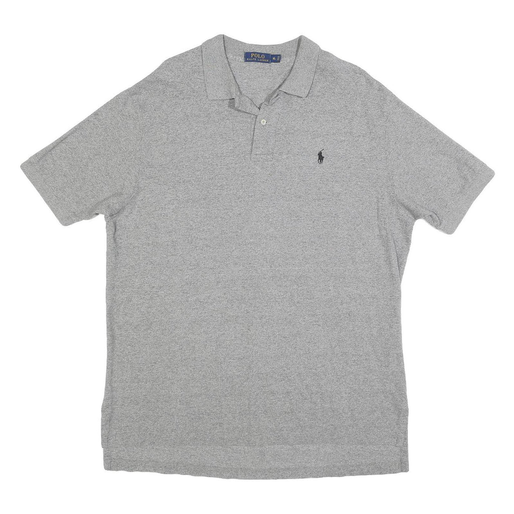 POLO RALPH LAUREN Mens Grey Short Sleeve Plain XL Classic Cotton Blend Polo
