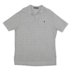 POLO RALPH LAUREN Mens Grey Short Sleeve Plain XL Classic Cotton Blend Polo
