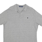 POLO RALPH LAUREN Mens Grey Short Sleeve Plain XL Classic Cotton Blend Polo