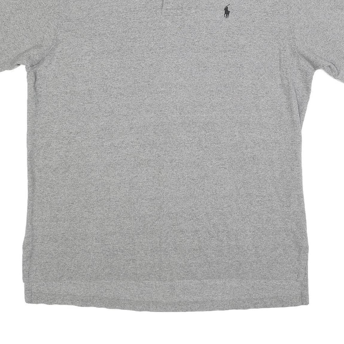 POLO RALPH LAUREN Mens Grey Short Sleeve Plain XL Classic Cotton Blend Polo