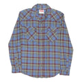 WRANGLER Mens Blue & Maroon Check Shirt S Cotton Blend Long Sleeve Casual