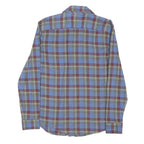 WRANGLER Mens Blue & Maroon Check Shirt S Cotton Blend Long Sleeve Casual