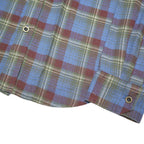 WRANGLER Mens Blue & Maroon Check Shirt S Cotton Blend Long Sleeve Casual